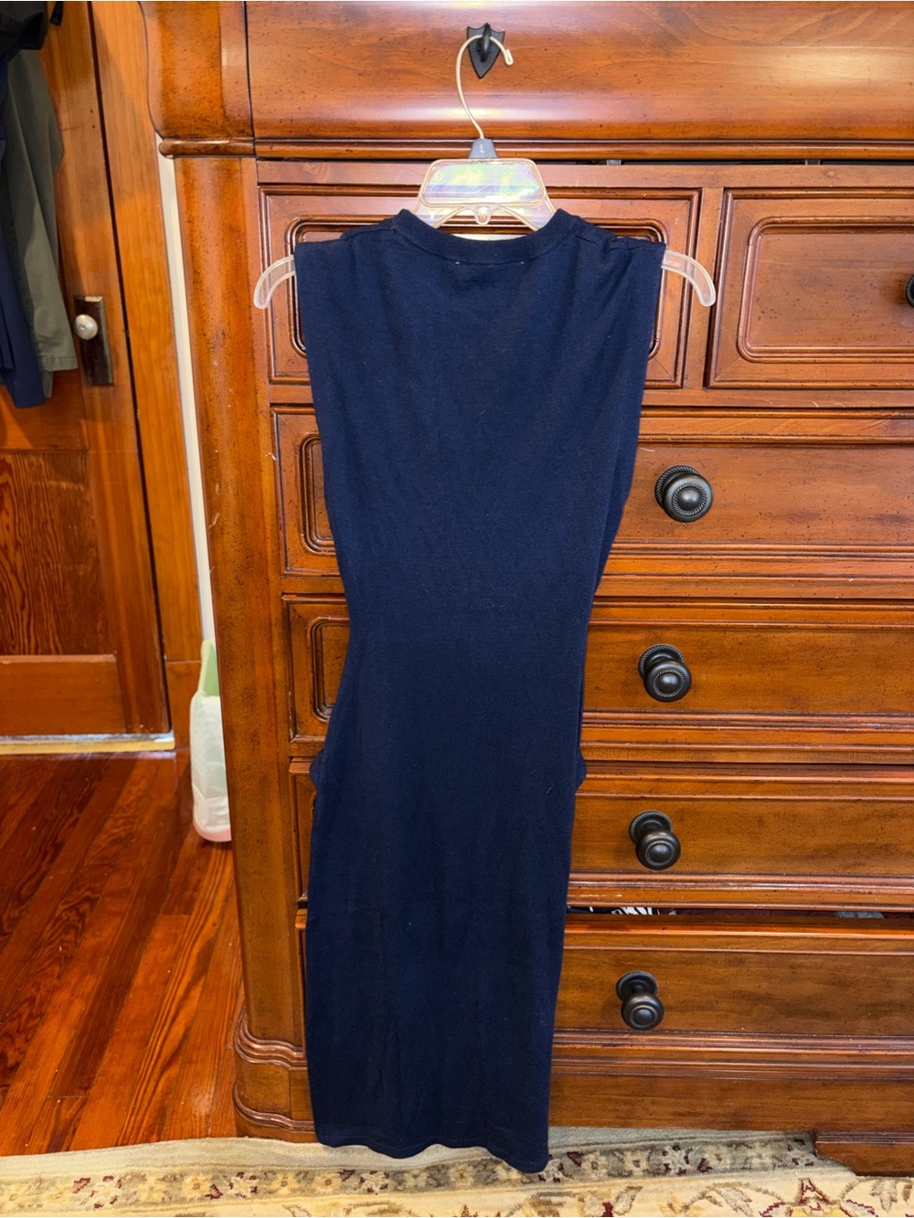NWT Zara Navy Blue Twist Front Sleeveless Midi Dress Size Small - Picture 3 of 6